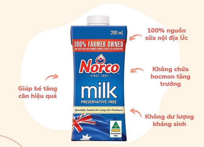 Sữa tươi nguyên kem Norco hộp 200ml nhập khẩu Úc