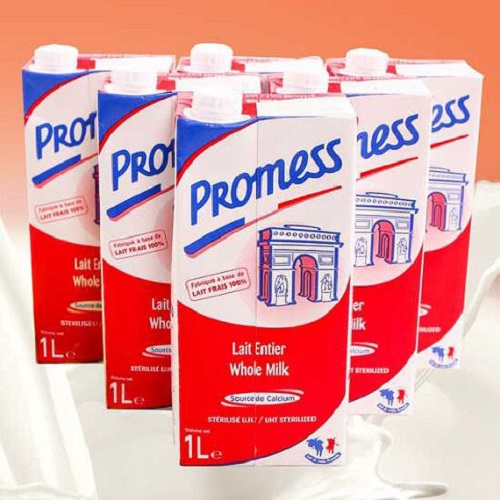 Thùng Sữa tươi nguyên kem Promess Pháp 6 hộp 1 lít