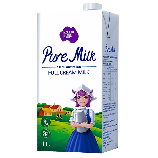 Sữa tươi nguyên kem Pure Milk Úc hộp 1 Lít