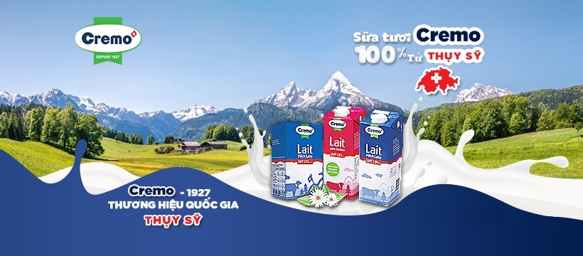 Sữa tươi tiệt trùng Cremo nhập khẩu từ Thụy Sỹ
