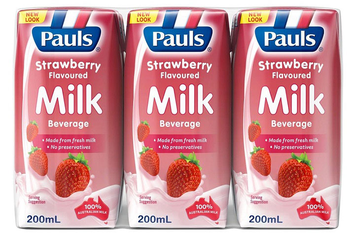 sữa tươi Pauls hương dâu nhập khẩu Úc hộp 200ml
