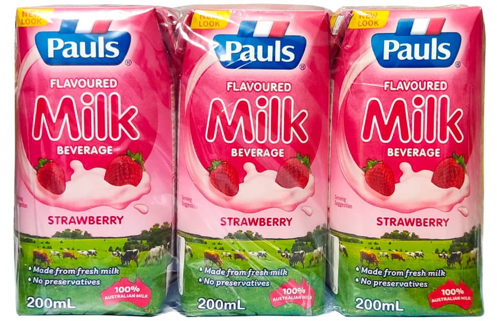 sữa tươi Pauls hương dâu nhập khẩu Úc hộp 200ml