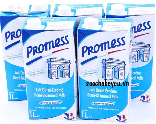 sữa tươi Promess ít béo hộp 1 lít nhập khẩu pháp