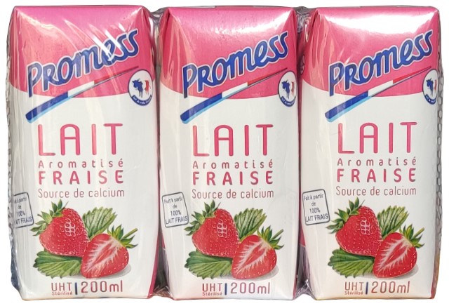 sữa tươi Promess hương dâu nhập khẩu pháp hộp 200ml