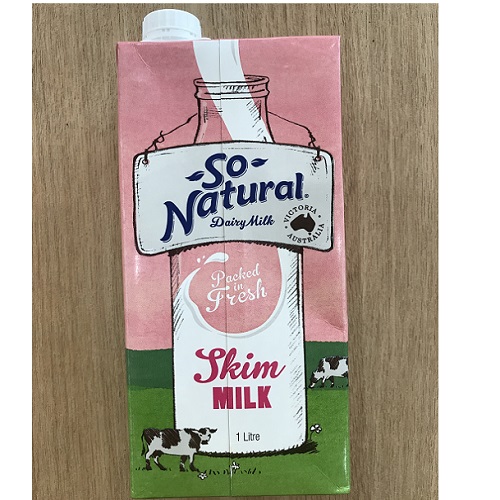 Sữa tươi tách béo So Natural Úc hộp 1 lít
