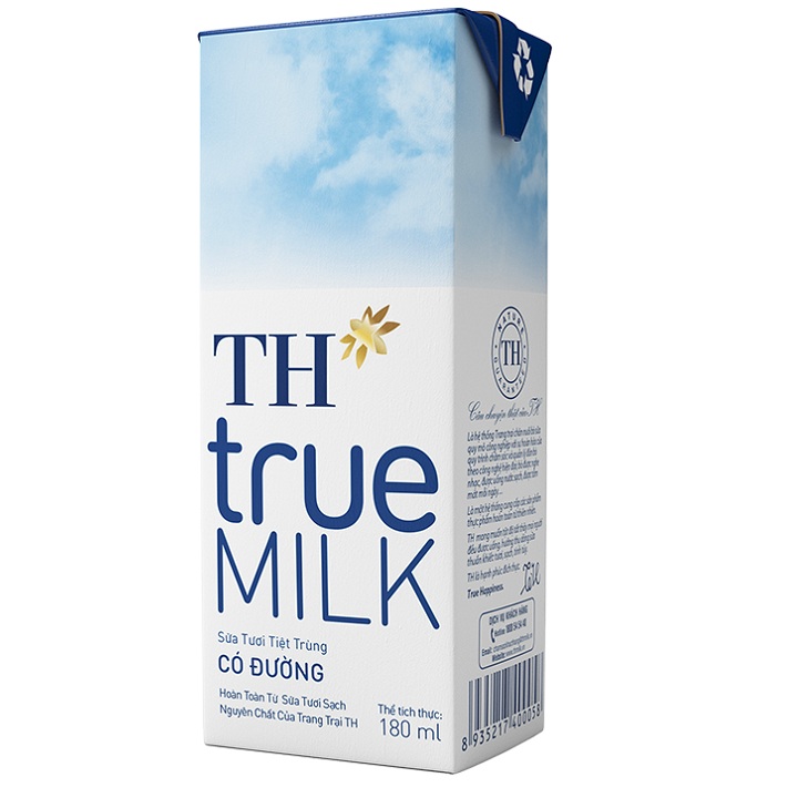 Sữa Tươi TH True Milk Có đường Hộp 180ml - Suachobeyeu.vn