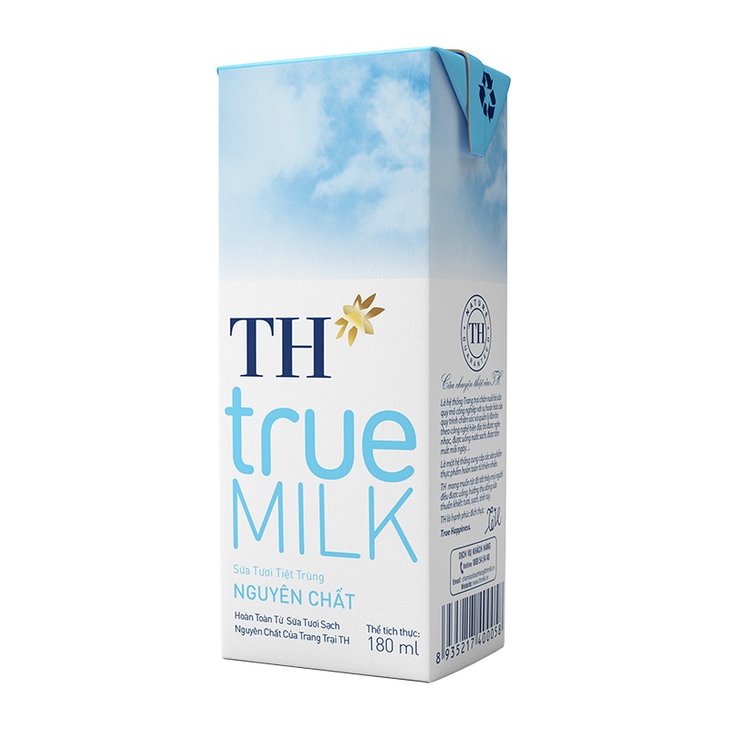 Sữa tươi TH True milk nguyên chất hộp 180ml