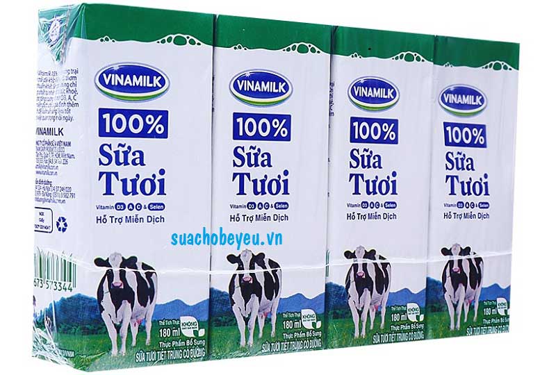 sữa tươi tiệt trùng vinamilk có đường hộp 180ml