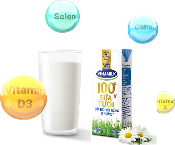 sữa tươi tiệt trùng Vinamilk có đường hộp 110ml