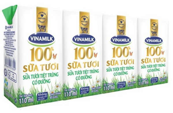 sữa tươi tiệt trùng Vinamilk có đường hộp 110ml