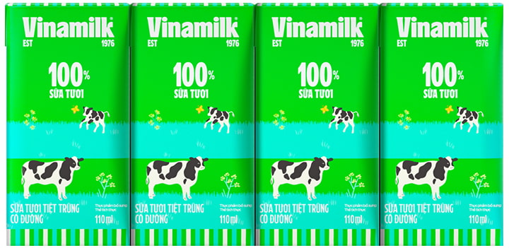 sữa tươi tiệt trùng Vinamilk có đường hộp 110ml