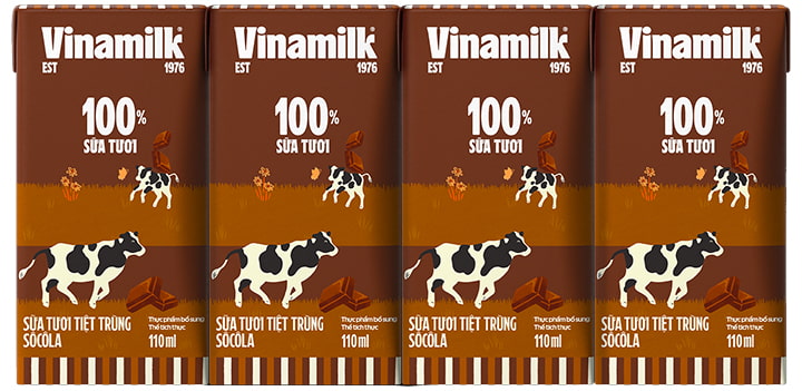 sữa tươi tiệt trùng Vinamilk hương socola hộp 110ml