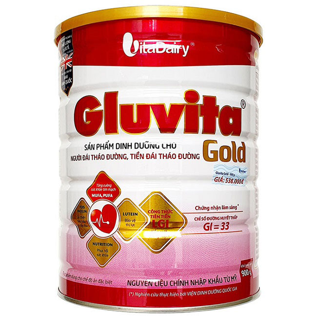 Sữa Gluvita Gold lon 900g cho người tiểu đường