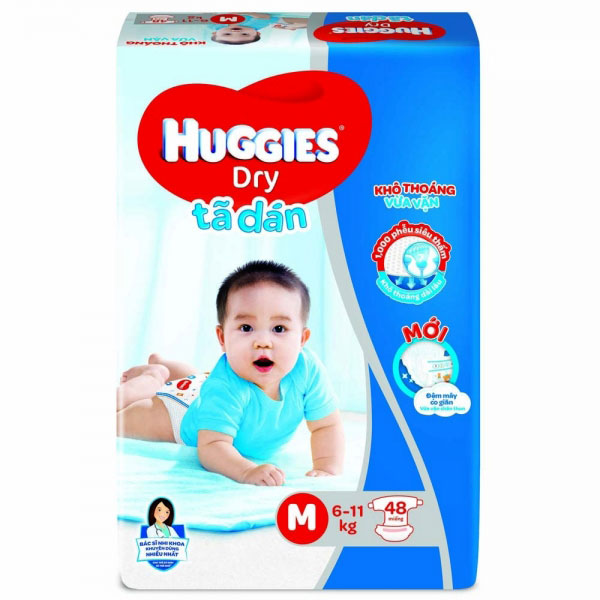 Tã dán Huggies size M 48 miếng cho trẻ 5-10 kg 
