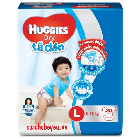 Tã dán Huggies size L 68 miếng cho trẻ 8-13 kg 