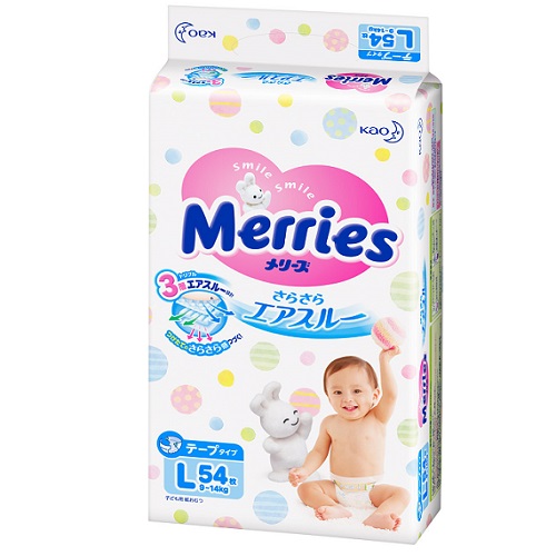 Tã Dán Merries nội địa Nhật size L 54 miếng