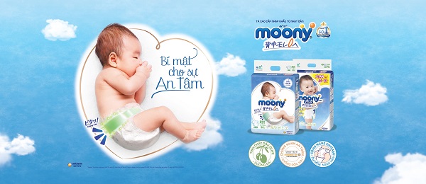 Tã Dán Moony size M 64 miếng, cho bé 6-11kg