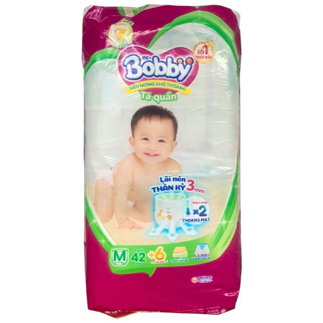 Tã quần Bobby size M 42 miếng cho trẻ 6-11kg