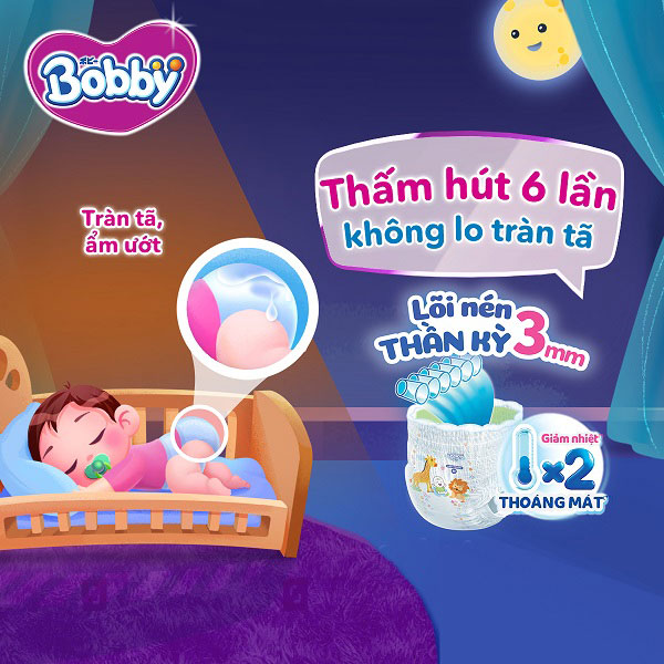 Tã quần Bobby size L 70 miếng cho trẻ 9-14kg