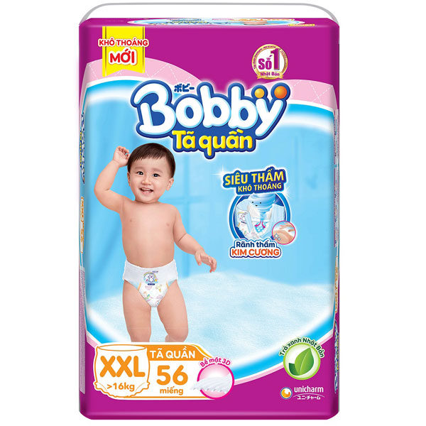 Tả quần Bobby size XXL 56 miếng cho trẻ trên 16 kg