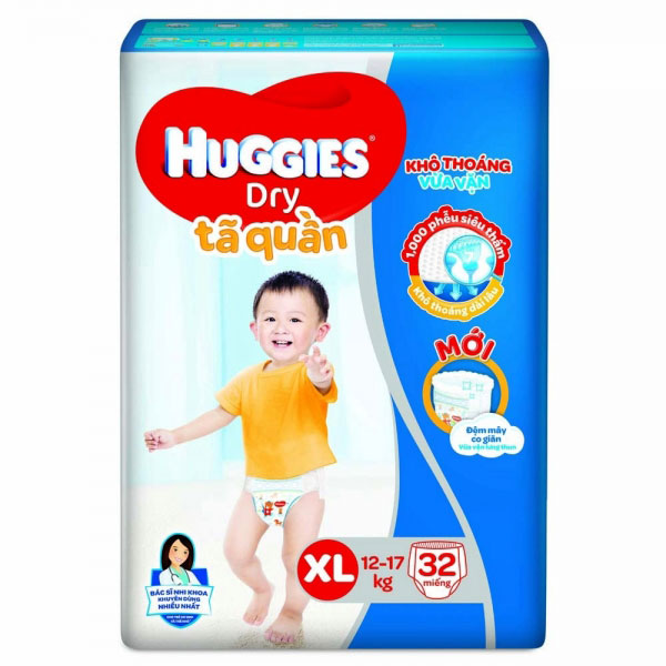 Tã quần Huggies size XL32 miếng, trẻ từ 12-17kg