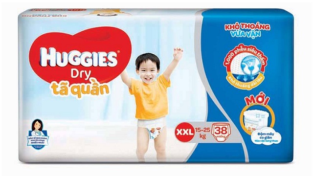 Tã quần Huggies size XXL 38 miếng, cho trẻ từ 15-25kg