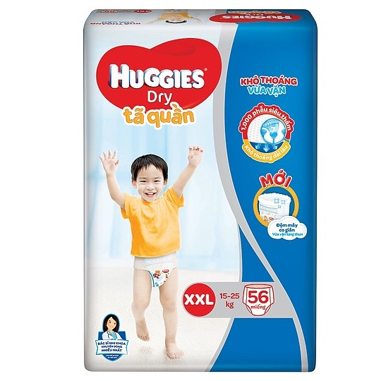 Tã quần Huggies size XXL 56 miếng, cho trẻ từ 15-25kg