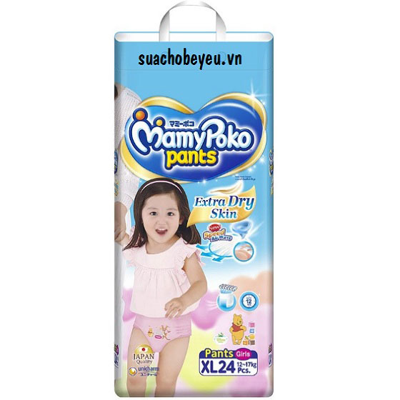 Tã quần Mamypoko size XL-24 cho bé gái 12-17kg