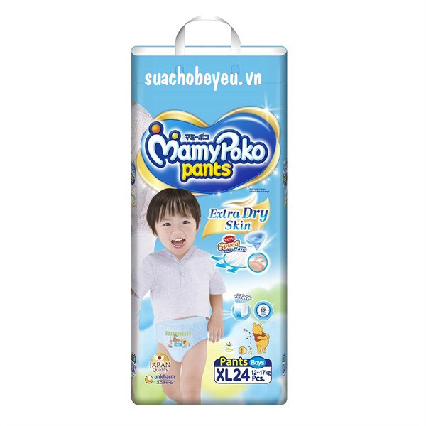 Tã quần Mamypoko size XL-24 miếng cho bé trai 12-17kg