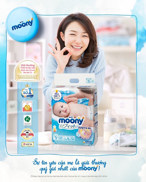Tã Quần Moony Bé Gái size L 44 miếng cho bé 9-14kg