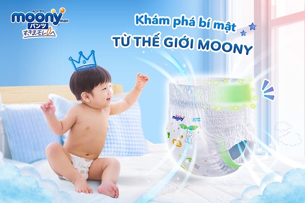 Tã Quần Moony bé trai size XL 38 miếng cho bé 12-22kg