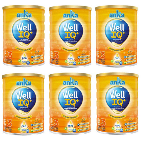 Thùng sữa Anka Well IQ số 3 lon 900g cho trẻ 1-3 tuổi