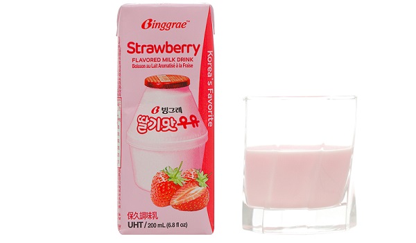 Sữa Binggrae Hàn Quốc vị Dâu hộp 200ml