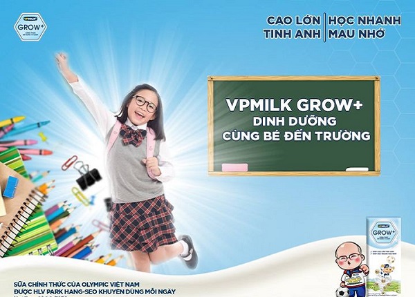 Sữa Dinh Dưỡng VPMilk Grow+ vị chuối  Hộp 180ml 