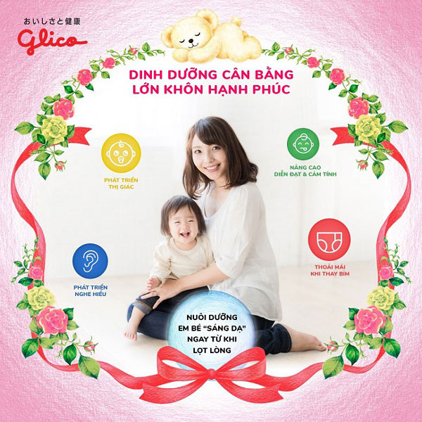 Thùng sữa Glico Icreo Nhật Bản số 1 hộp 820g cho trẻ 1-3 tuổi