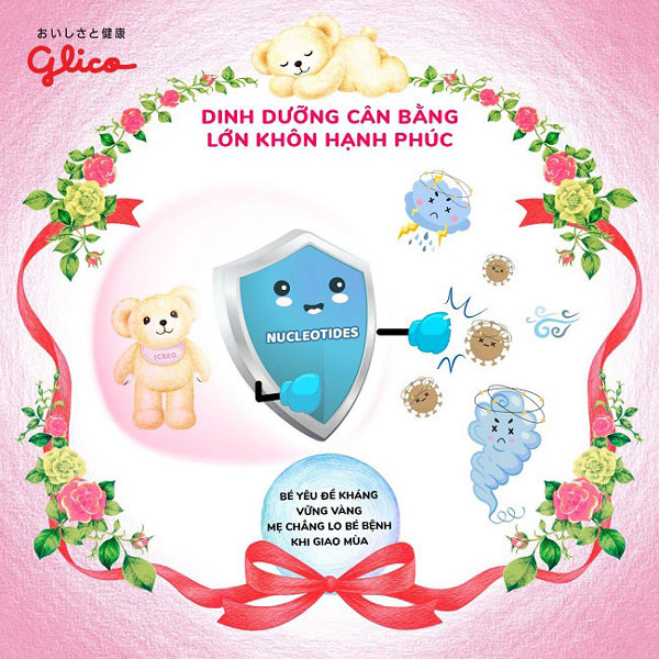 Thùng sữa Glico Icreo Nhật Bản số 1 lon 820g cho trẻ 1-3 tuổi