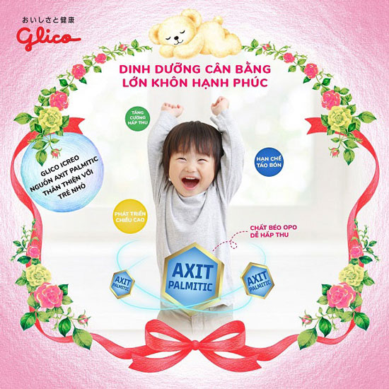 Thùng sữa Glico Icreo Nhật Bản số 1 hộp 820g cho trẻ 1-3 tuổi