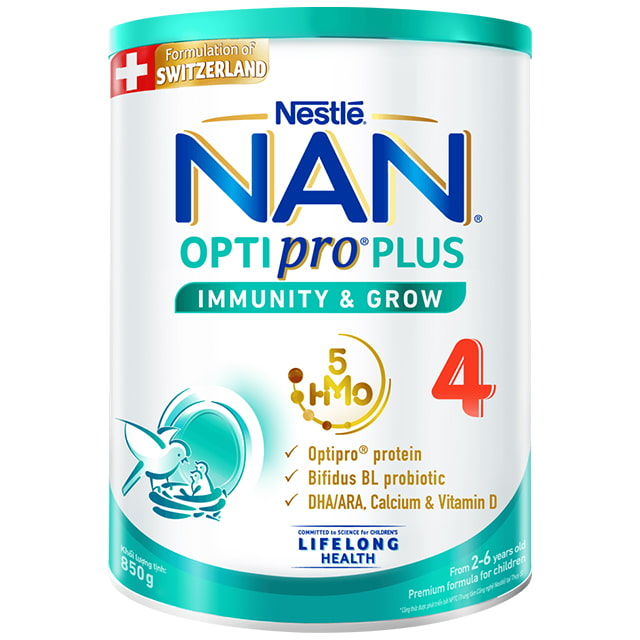Thùng sữa Nan Optipro Plus số 4 lon 850g cho trẻ  2 đến 6 tuổi