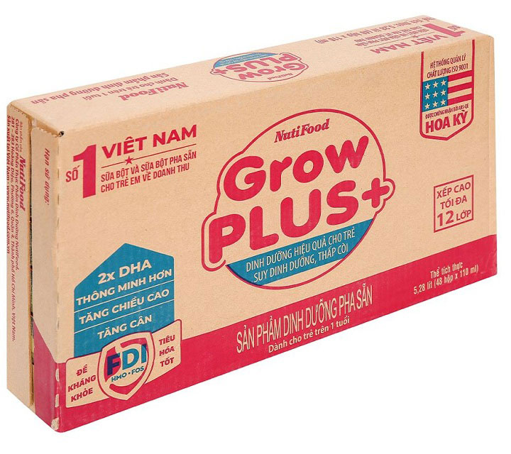 Sữa Nuti Grow Plus + Đỏ hộp 110ml