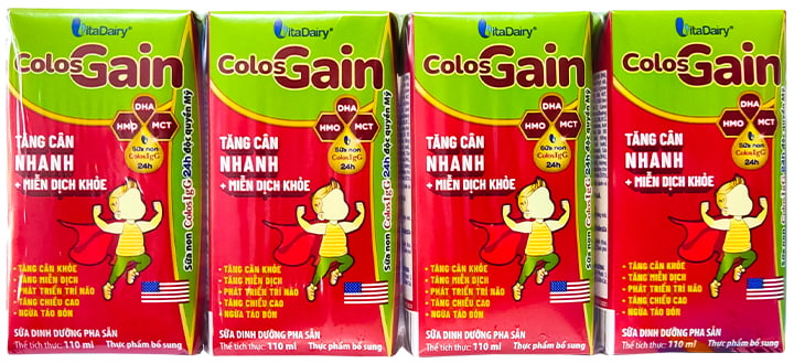 Sữa pha sẵn Colos Gain hộp 110ml tăng cân nhanh cho trẻ từ 1 tuổi