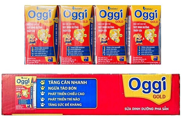 Sữa pha sẵn Oggi gold 110ml cho trẻ suy dinh dưỡng thấp còi từ 1-10 tuổi