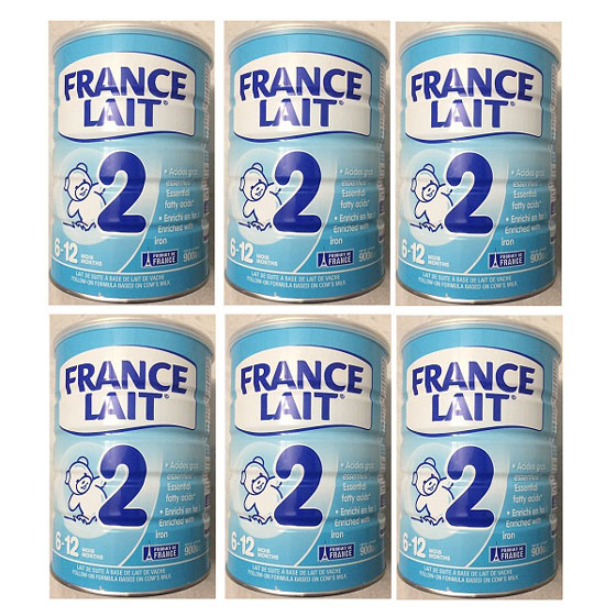 Thùng sữa France Lait số 2, 6-12 tháng, hộp 900g