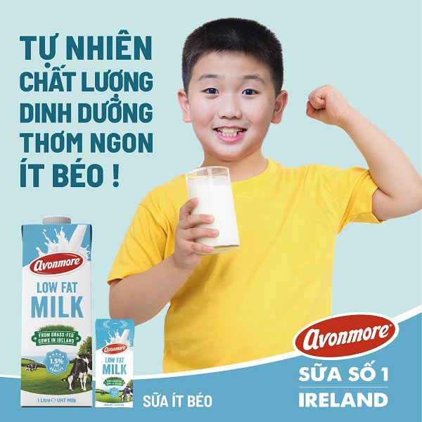 Thùng Sữa tươi ít béo Avonmore Ireland hộp 1 lít