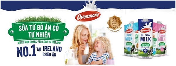 Thùng sữa tươi không béo Avonmore Ireland hộp 200ml