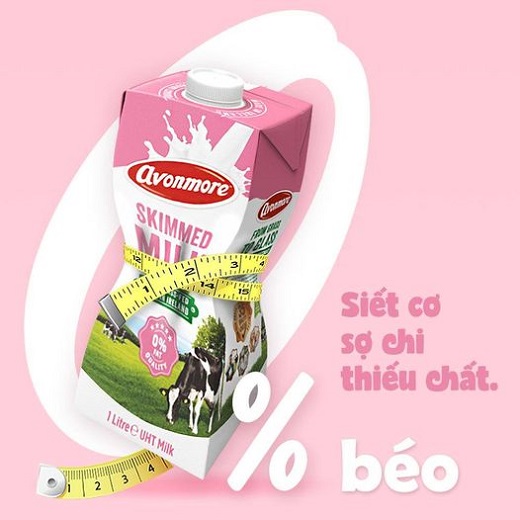 Thùng sữa tươi không béo Avonmore Ireland hộp 200ml 