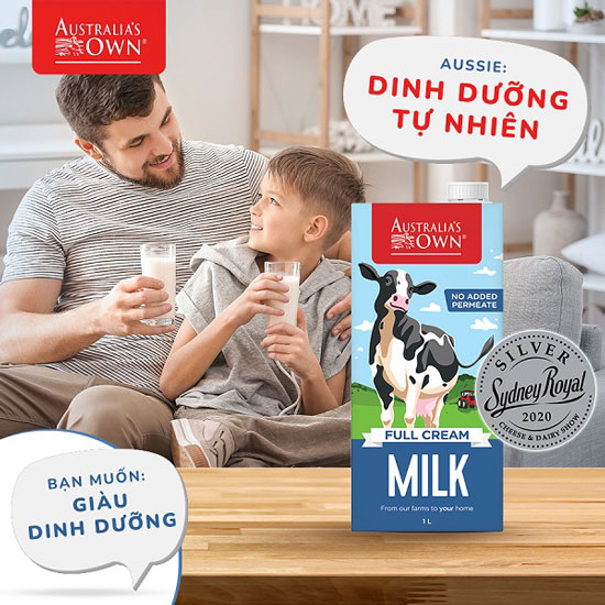 Sữa tươi Australia's Own Milk nguyên kem Úc hộp 1 lít