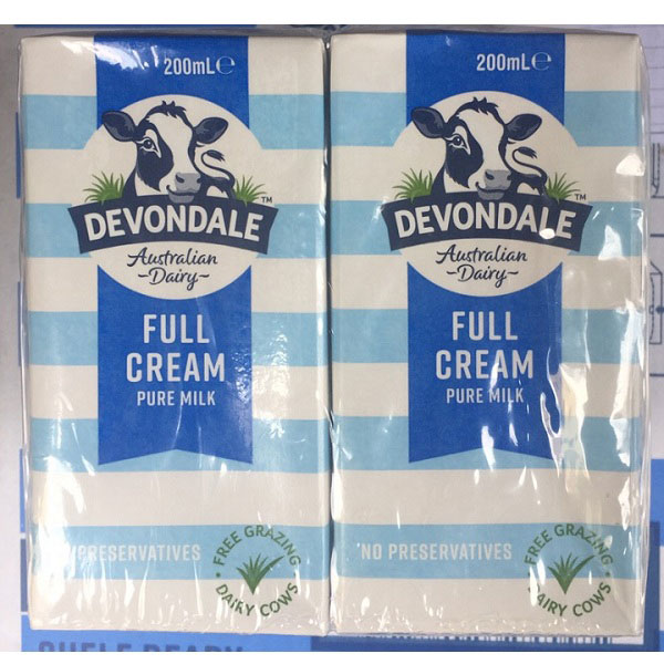 sữa tươi nguyên kem devondale úc hộp 200ml