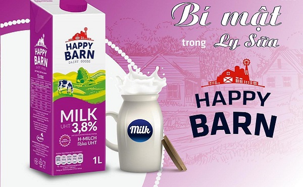 sữa tươi nguyên kem Happy Barn hộp 1 Lít
