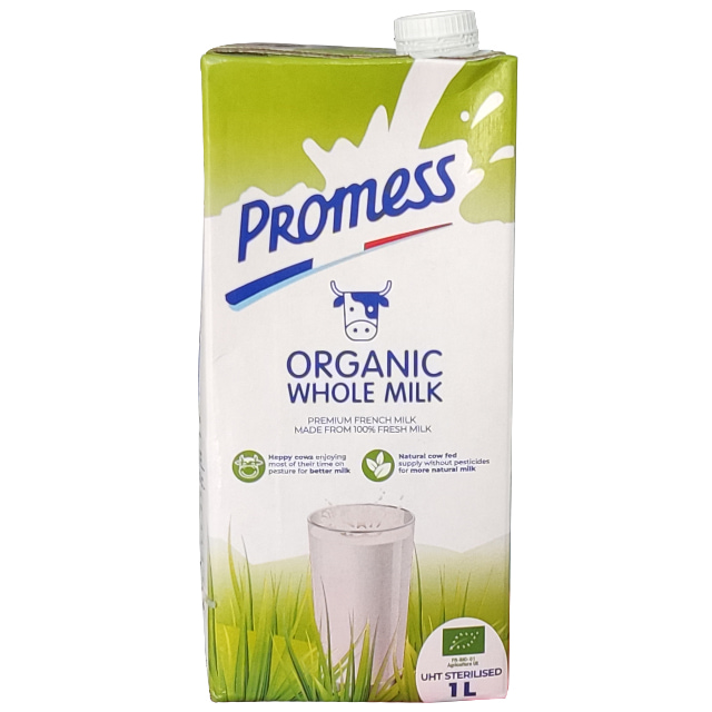 Sữa tươi nguyên kem Promess Organic Pháp hộp 1 Lít