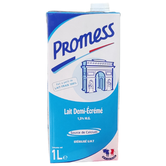 thùng sữa tươi Promess ít béo 6 hộp 1 lít nhập khẩu pháp